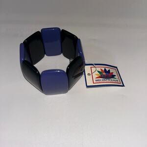 New NWT Gameday Jewelry Black Purple Baltimore Ravens Hand Painted Wood Bracelet